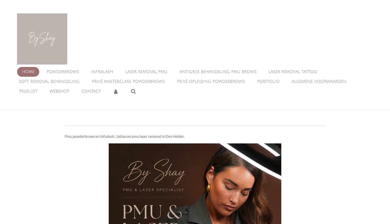 Screenshot van de oude website van By Shay