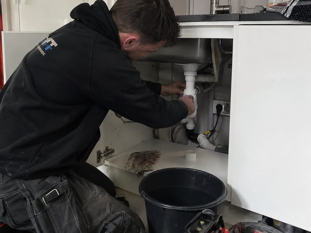 Loodgieter aan het werk